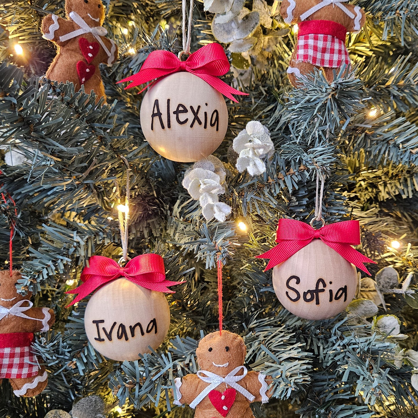 WOODEN Handwritten By You Christmas Bauble