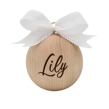 WOODEN (8cm) Personalised Handcrafted Bauble