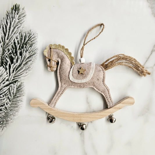 Large (14cm) Classic Rocking Horse Christmas Ornament