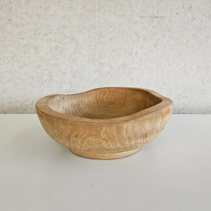 Hand Carved Wooden Serving Bowl
