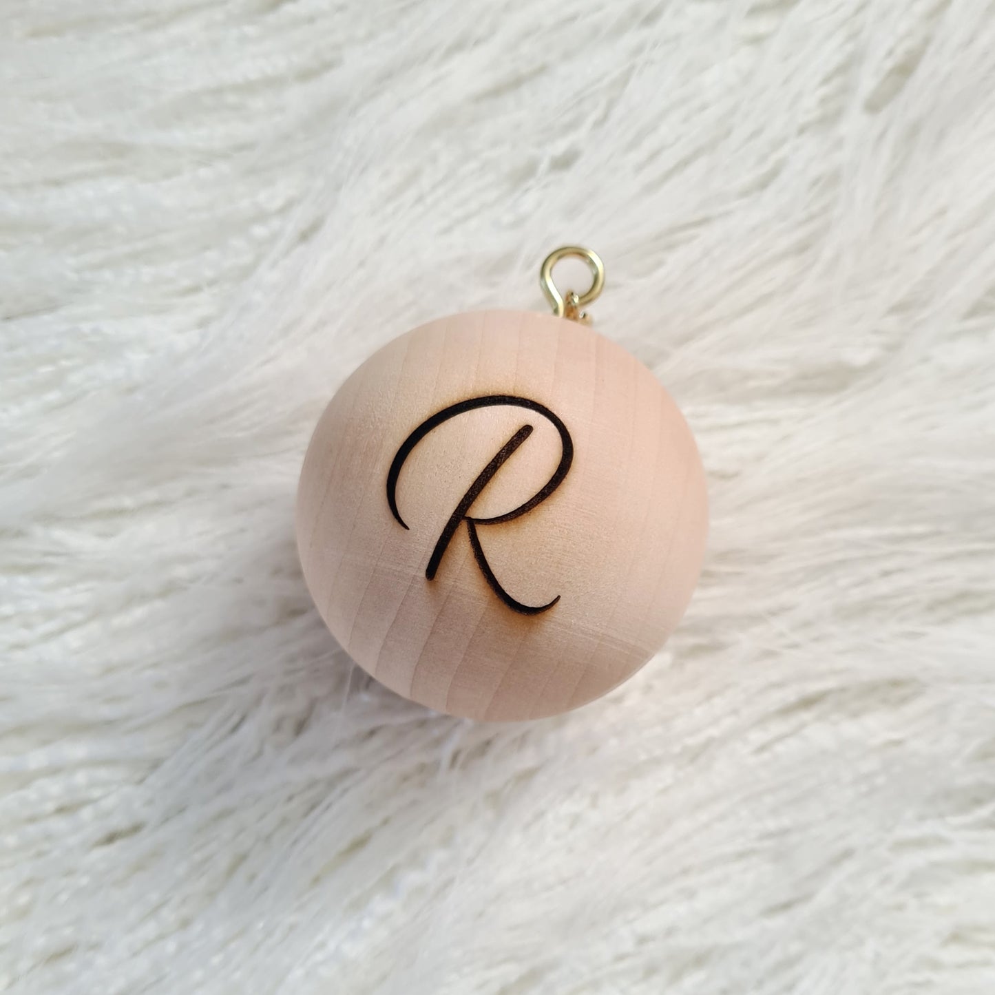 MINI WOODEN (6cm) Initial Handcrafted Bauble