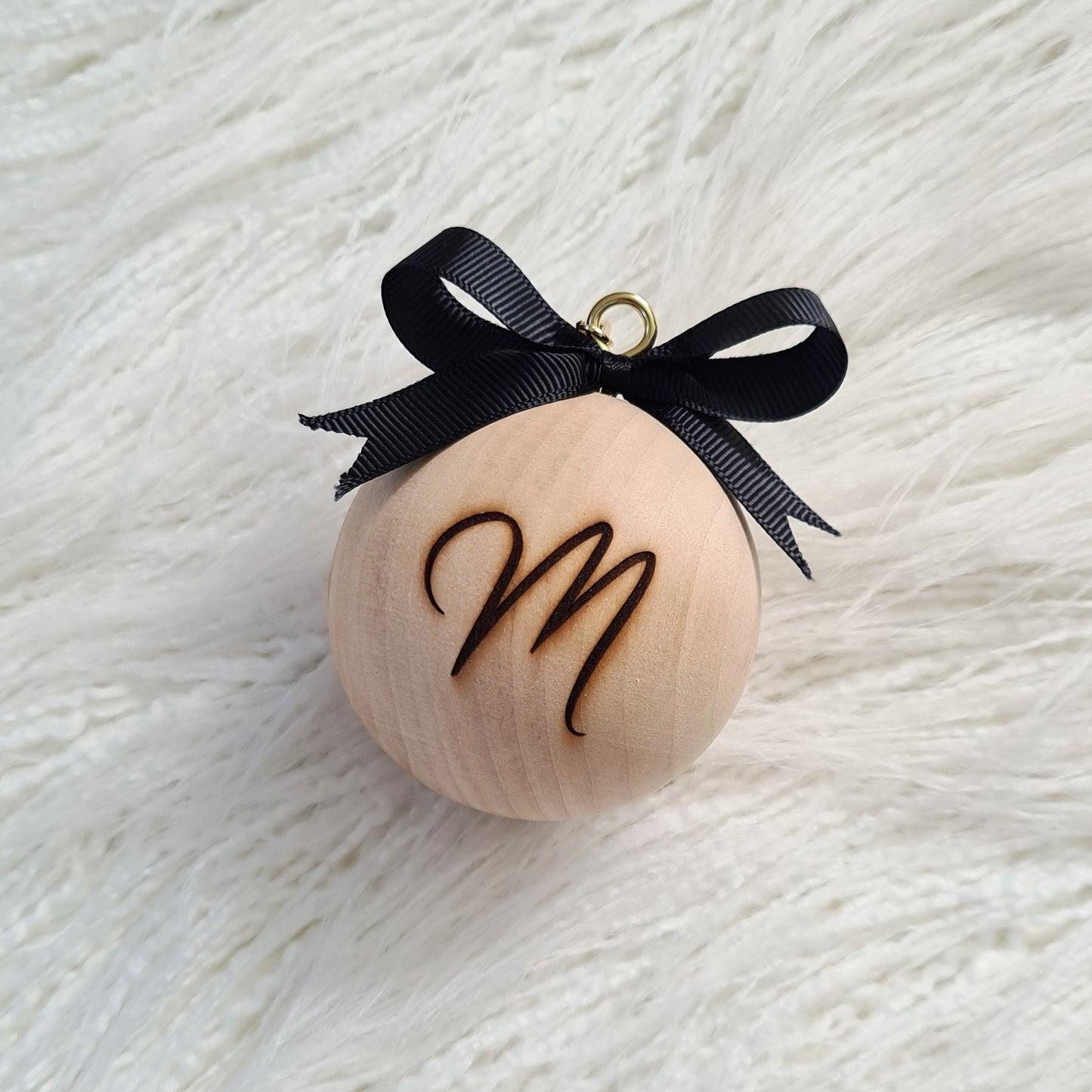 MINI WOODEN (6cm) Initial Handcrafted Bauble
