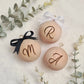 MINI WOODEN (6cm) Initial Handcrafted Bauble