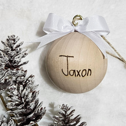 WOODEN Handwritten By You Christmas Bauble
