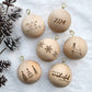 Set of 6 Wooden Handcrafted Baubles (6cm)