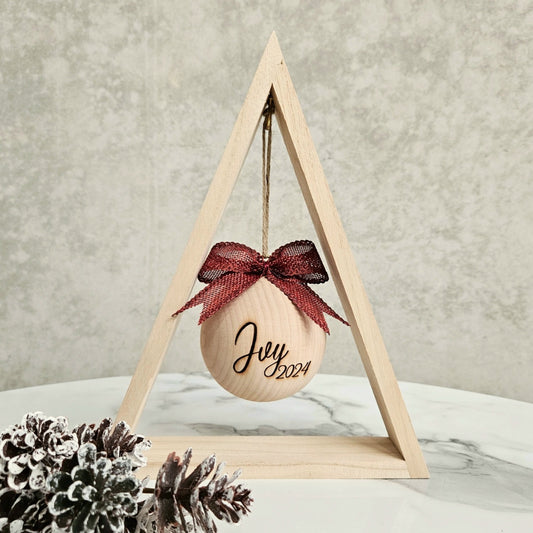 PRE-ORDER Wooden Triangle Christmas Ornament Holder – End of November Shipping