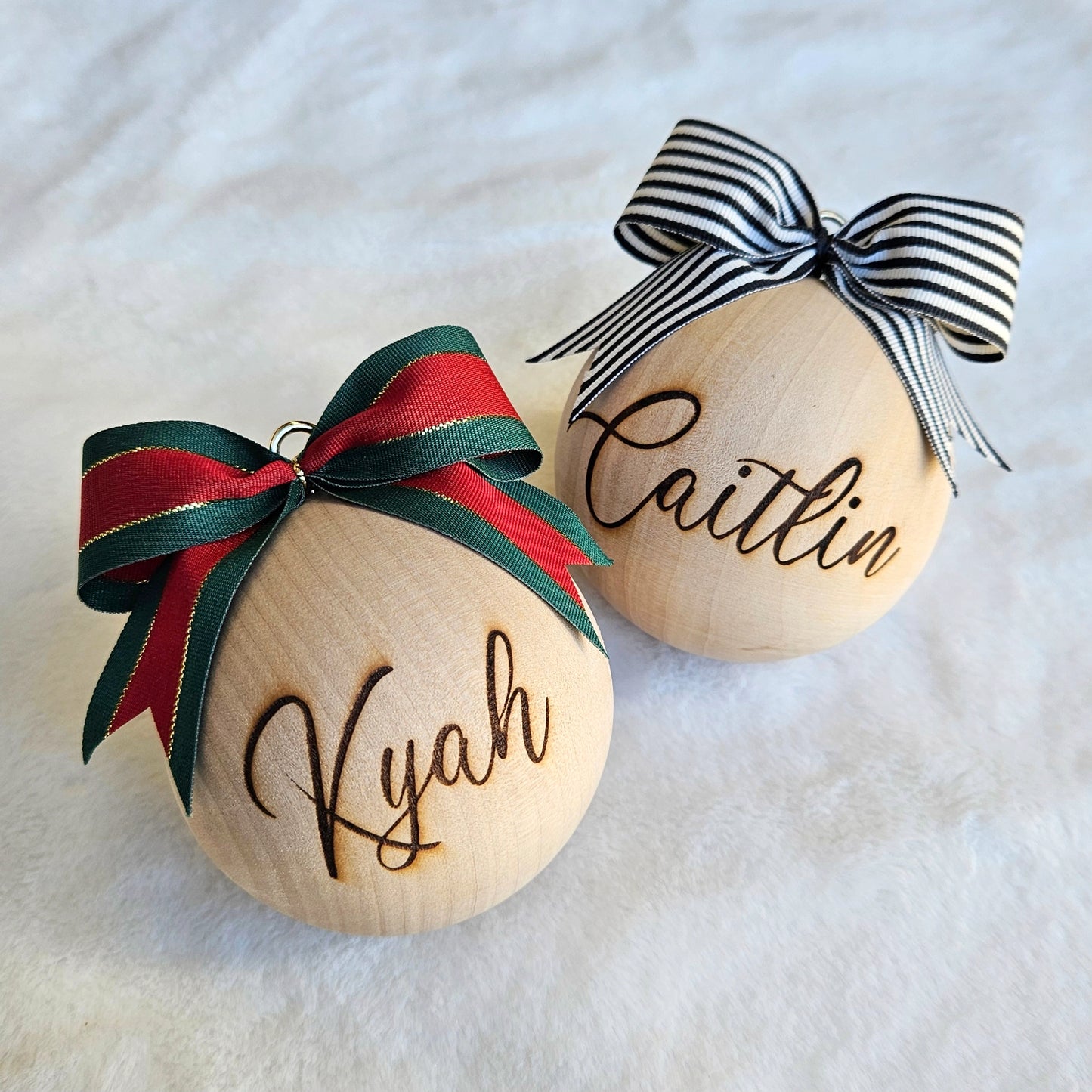 WOODEN (8cm) Personalised Handcrafted Bauble