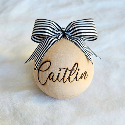 *LAST CHANCE* WOODEN (8cm) Personalised Handcrafted Bauble