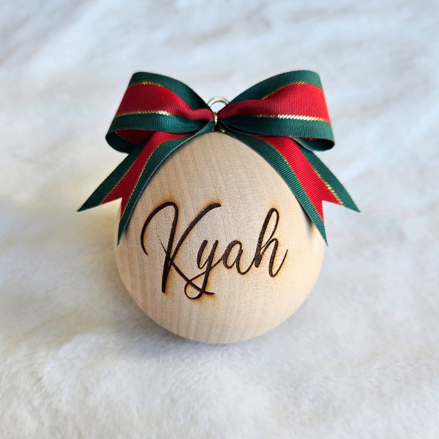 WOODEN (8cm) Personalised Handcrafted Bauble
