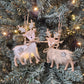 Cheerful Fluffy Reindeer Ornaments - Set of 2