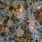 Gold Glitter Snowflake Wood Ornaments - Set of 4