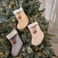 Rustic Christmas Stockings with Bells - Set of 3