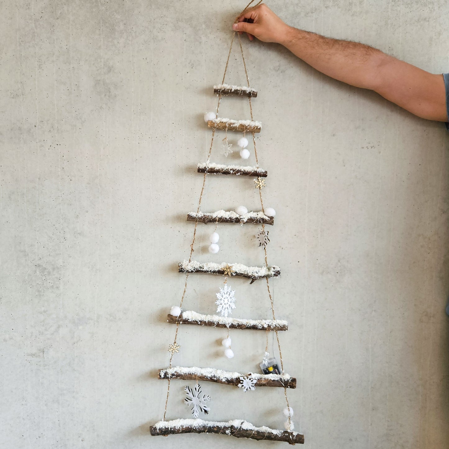 Large Snow-Dusted Hanging Tree Ladder