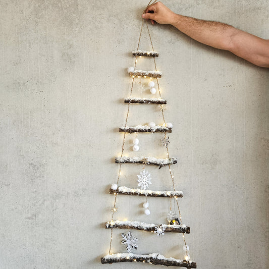 Large Snow-Dusted Hanging Tree Ladder