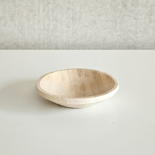 Hand-Carved Limestone Trinket Bowl 9cm