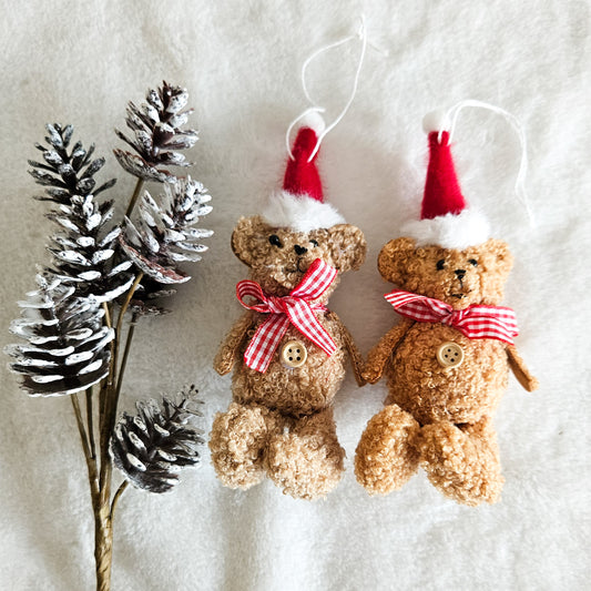 Christmas Teddy Ornaments - Set of 2