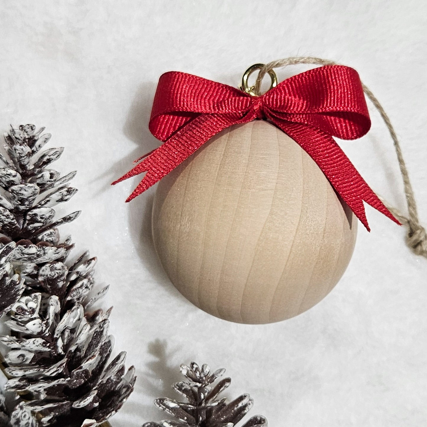 *NEW SIZE* WOODEN (6cm) Personalised Handcrafted Bauble