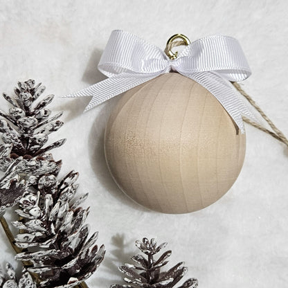 *NEW SIZE* WOODEN (6cm) Personalised Handcrafted Bauble