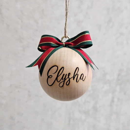 *NEW SIZE* WOODEN (6cm) Personalised Handcrafted Bauble