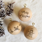 Trio 'Add-on' Set of Wooden Handcrafted Baubles (6cm)