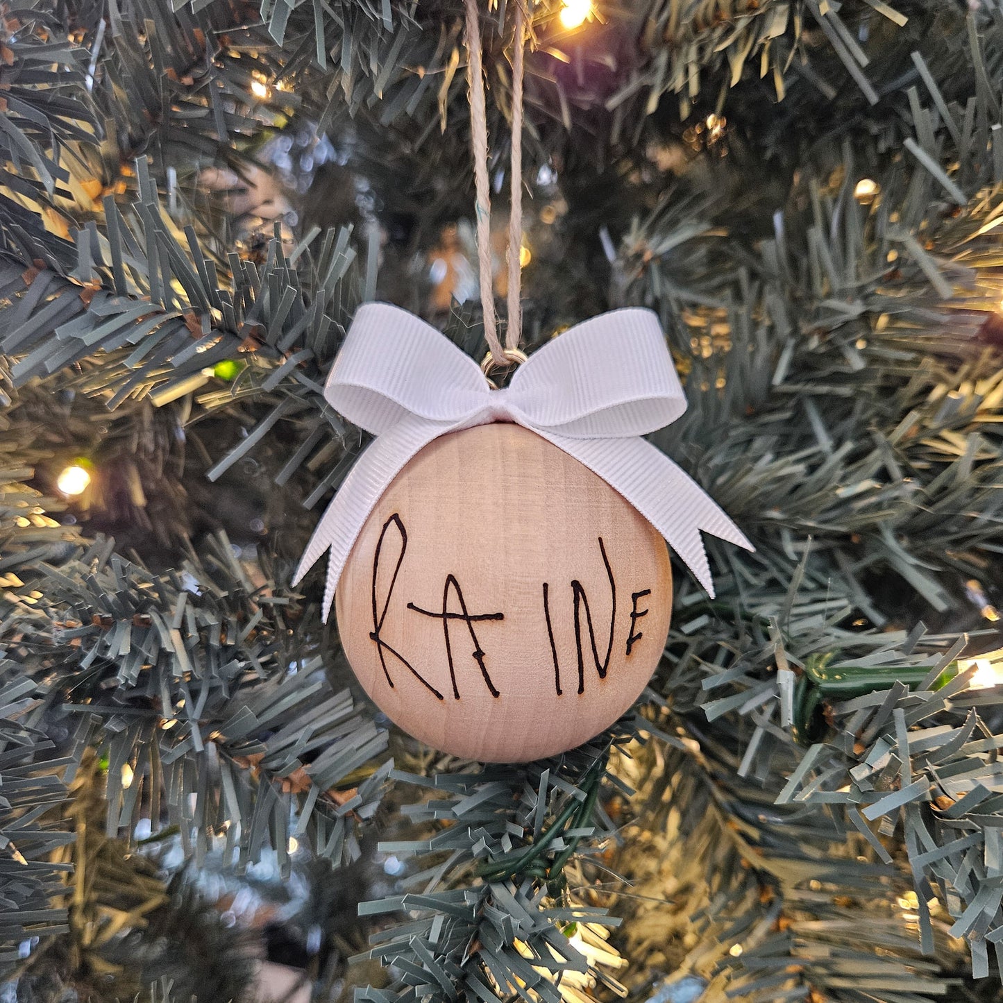 WOODEN Handwritten By You Christmas Bauble